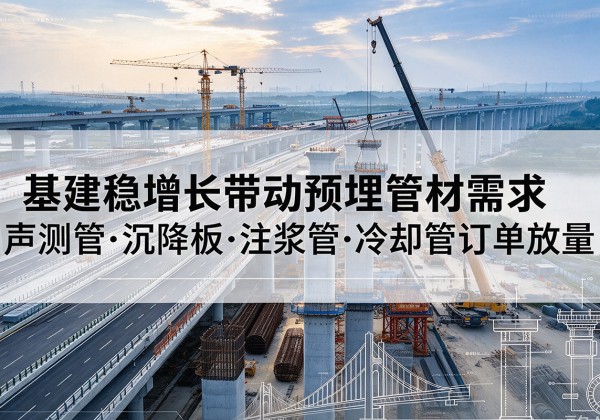 果洛基建稳增长带动预埋监测管材需求，声测管、沉降板、注浆管订单持续放量